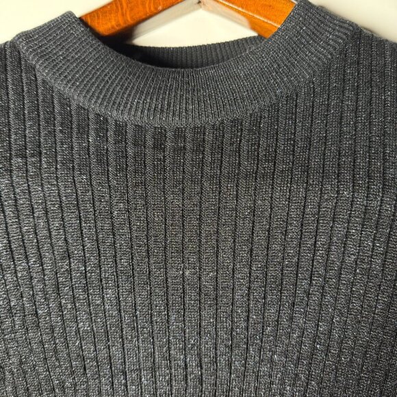 Baxter Wells Women's Black Metallic XL Short Sleeve Sweater - Picture 6 of 6